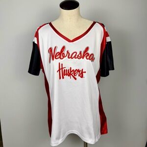 Nebraska Cornhuskers Women’s V-Neck Jersey Sz XL